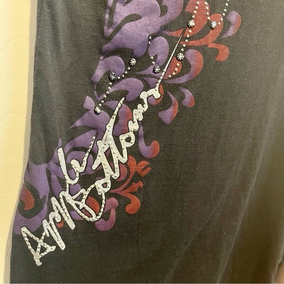 Apple Bottoms Small t shirt top Women black graphic Y2K - Picture 5 of 5